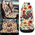 thumbnail image 3 of Qpednta Rooster Floral Seat Covers Full Set Breathable Front and Rear Split Bench for Cars Anti-Slip Back Fabric All-Season Protection Automotive Seat Covers Fit for Most Cars, 3 of 7