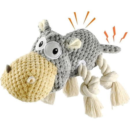 Dog Toys for Aggressive Chewers - Squeaky Dog Toys to Keep Them Busy Dog Toys for Large Dogs - Gray