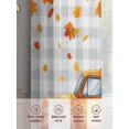 thumbnail image 3 of Orange Thanksgiving Sheer Curtains 63 Inch Length 2 Panels Set, Semi Transparent Voile Rod Pocket Curtains for Living Dining Room Bedroom Drapes Truck Pumpkins Maple Leaves Gray Plaid, 3 of 6