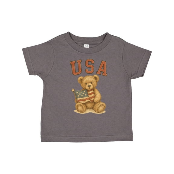 Inktastic Patriotic USA Teddy Bear with American Flag Boys or Girls Toddler T-Shirt