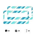 thumbnail image 3 of A Pair Of License Plate Frame Sunscreen Corrosion Resistant Rust 12.3×6.3in With Accessories Suitable For Any Car Cyan Stripe_1, 3 of 8