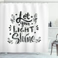 thumbnail image 1 of Motivational Shower Curtain, Hipster Style Doodle Calligraphy Expression with Curlicues Floral Motifs, Fabric Bathroom Set with Hooks, 69W X 84L Inches Extra Long, Black White, by Ambesonne, 1 of 3