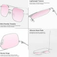 thumbnail image 5 of FEISEDY Fashion Square Aviator Sunglasses Women Men Classic Aviator Metal Frame Candy Color Glasses B1036, 5 of 15