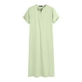 thumbnail image 5 of MSJUHEG Robe Mens Robe Dolman Crew Neck Short Sleeve Mens Casual Solid Round Neck Zipper Muslim Robe Short Sleeve Jubba Thobe Robe For Women Long Green Xl, 5 of 8