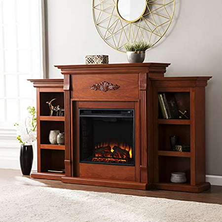 Sei Furniture Tennyson Electric, Tennyson Electric Fireplace With Bookcases
