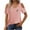 Pink, variant on Blouse for Women Short Sleeve V-Neck Off Shoulder Feather Print Casual Top with Ruffle Sleeves in Black
