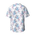 thumbnail image 5 of Uemuo Cute Poodle Dog Pattern Cotton Linen Short Sleeve Shirts,Casual Lightweight Button Down Shirts,Vacation Beach Summer Tops-4X-Large, 5 of 7