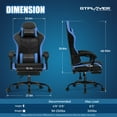 thumbnail image 5 of GTPLAYER Height Adjustable Computer Gaming Chair, Blue, 5 of 7