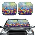 thumbnail image 6 of Lsque Spring Flower Seasonal 2 PCS Windshield Sun Shade | CarFoldable Window Covers | Car Accessories Reflect UV for Universal Cars SUV Truck | Small, 6 of 7