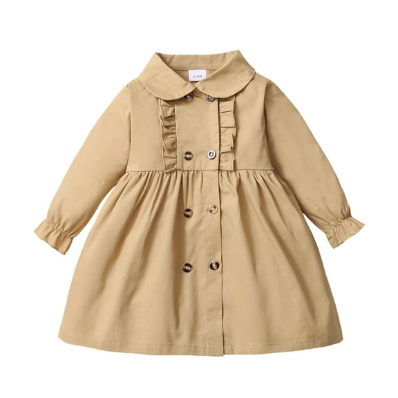 9 Months Baby Girls Dress 12 Months Girls Long Sleeve Dress Infant Girls Solid Color Dress Brown