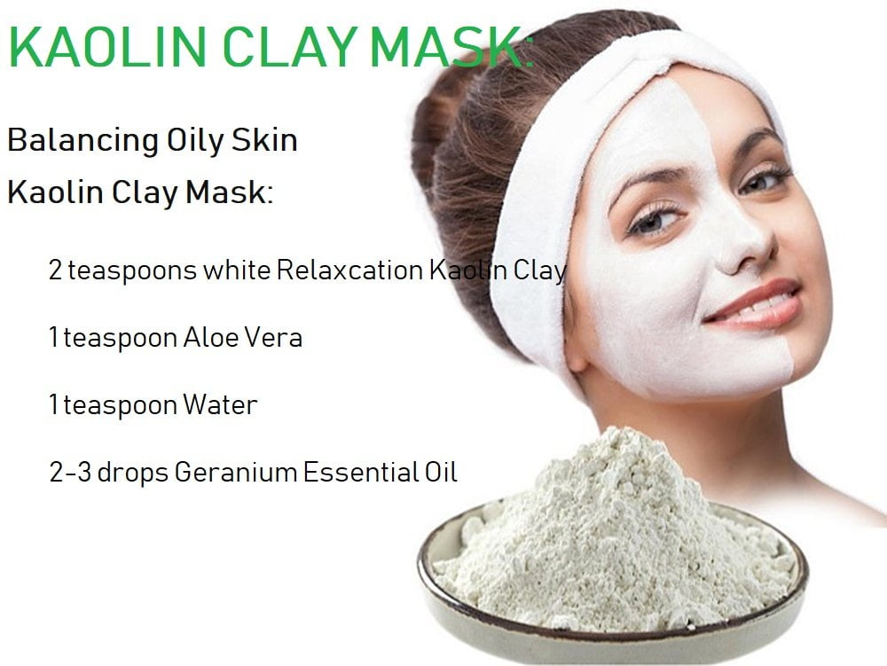 KAOLIN CLAY POWDER All Natural and Pure White Kaolin Clay Cosmetic Grade,  Great For Sensitive Skin, Use For Facial Masks, Hair Masks 