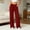 Red, variant on Vrorvz Straight Leg Pant for Women Elastic Waisted Pants Summer Workout Yoga Athletic Trousers with Pocket