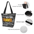 thumbnail image 6 of Gaeub Travel Printed Tote Bag Grocery Bag Reusable Shoulder Bag with Zip for School Kitchen Park DIY, 6 of 9