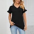 thumbnail image 2 of XuJwPNcy Womens T Shirts Short Sleeve V Neck Tops with Fashion Summer Soft Casual Comfy Outfits Clothes, 2 of 7