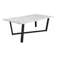 thumbnail image 3 of Mayer Rectangular Dining Table Faux White Marble and Gunmetal, 3 of 7