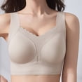 thumbnail image 5 of Zpanxa Wireless Bras for Women Seamless Push-up Wide Straps Lace Trim Everyday Bra Gray 38BC, 5 of 7