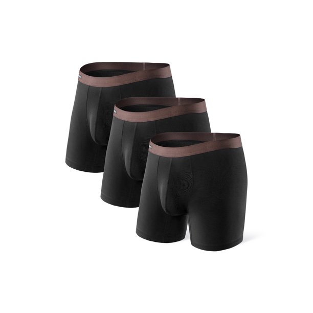 DAVID ARCHY Men's Boxer Briefs Comfy Soft Bamboo Rayon Underwear 3 Pack