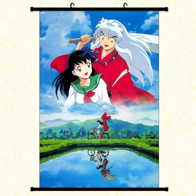 Póster mural con forma de rollo Inuyasha, 40 x 60 cm, tela