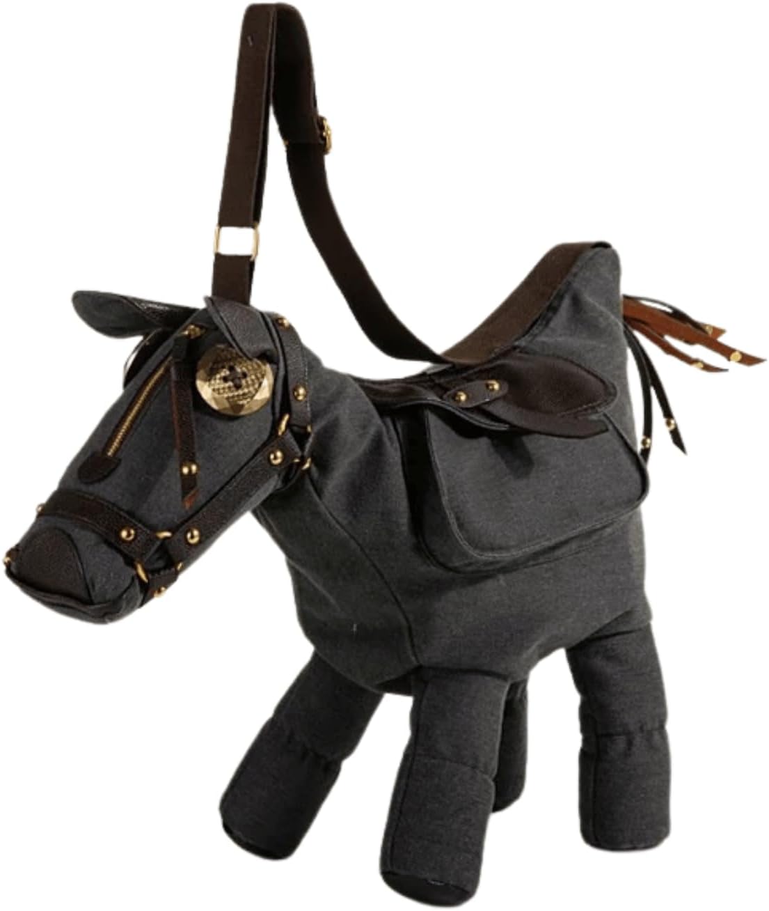 Baguery Western 3D Horse Crossbody Bag - Retro Cowboy Ranch Shoulder Purse with Adjustable 47" Strap (17×15×4")