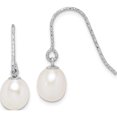 thumbnail image 1 of Sterling Silver Rhodium-Plated 6-7mm White Rice Fwc Pearl Dangle Earrings Made In Canada qe15309, 1 of 5