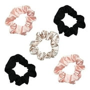 Kitsch Pro Satin Scrunchies, Softer than Silk, Hair Scrunchies for Frizz Prevention, Satin Hair Ties for Breakage Prevention and Gentle Style Preservation, Sleep and Night Scrunchie, 5 Pack, Assorted