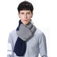 thumbnail image 3 of Bufanda de lana de invierno para hombre, bufanda larga unisex de punto de cachemira, azul, 3 of 5