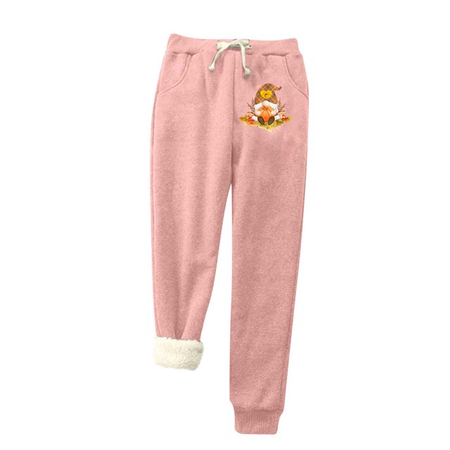 Womens' Warm Legging Tummy Control Printed Leggings With Elastic Drawstring Pockets And Thick Insulation Pants On Clearance