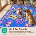 thumbnail image 4 of Design&I 6'x9' Washable Area Rug Kawaii Underwater Coral Pearl Scale Cute Starfish Purple Mermaid Refined for Queen Size Bedroom, Under Bed, Sleek Flatweave Pet Friendly, 4 of 7