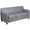 Gray, variant on Pemberly Row Contemporary Diplomat Leather Sofa in Black Finish