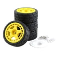 thumbnail image 2 of 12mm Hubs Car Wheel Rim Neumáticos Piezas de mejora para HPI 1:10 car DIY Accesorios Vehículos Estilo B 4 Amarillo CUTICAT Neumáticos de ruedas RC, 2 of 3