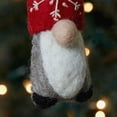 thumbnail image 4 of Nepal Hand Pressed Sheep Wool Holiday Gnome Ornament, 4 of 4