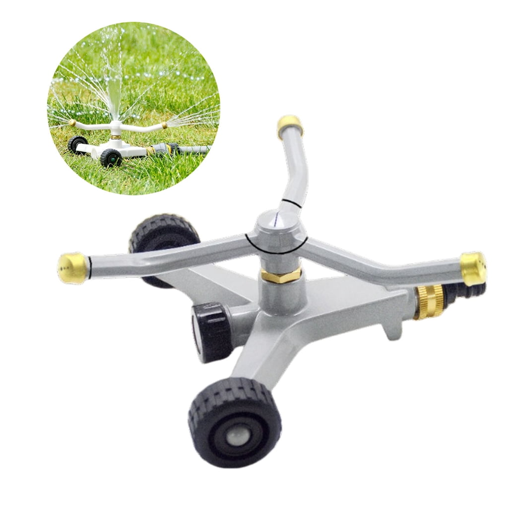 Reliable Metal Garden Sprinkler With Moving Base For Efficient Yard Watering