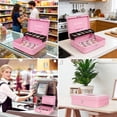 thumbnail image 4 of Caja para Dinero de Seguridad con Llaves y Cerradura de Seguridad, Caja Fuerte para Almacenamiento, Amplios Compartimientos con 4 Charolas para Billetes y 5 Depósitos para Monedas (Rosa),Rosa, 4 of 7