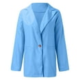 thumbnail image 6 of Skpblutn Women'S Blazers Suit Jackets Winter Fall Casual Comfortable Tops Solid Lapel Button Slim Work Office Thin Neck Long Sleeve Plus Size Open Front Jacket Coat Blue Xl, 6 of 7