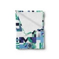 thumbnail image 2 of Mid Century Soft Flannel Fleece Throw Blanket, Geometric Modern Art Design in the Sixties Pop Art Shapes Pattern, Cozy Plush for Indoor and Outdoor Use, 60" x 80", Sea Green Blue Black, by Ambesonne, 2 of 5