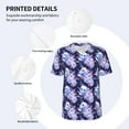thumbnail image 3 of Picia blue starry sky Skull flower Pattern Mens Polo Shirts Quick Dry Short Sleeve Golf T Shirt Performance Moisture Wicking Casual Workout Baseball T-shirt-Large, 3 of 7