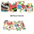 thumbnail image 4 of Table de Train d'Activités en Bois pour Enfants, Ensemble de 84 Pcs avec Rails et Tiroir, Dessus Réversible, Bois Naturel, 3 Ans et Plus, 4 of 8