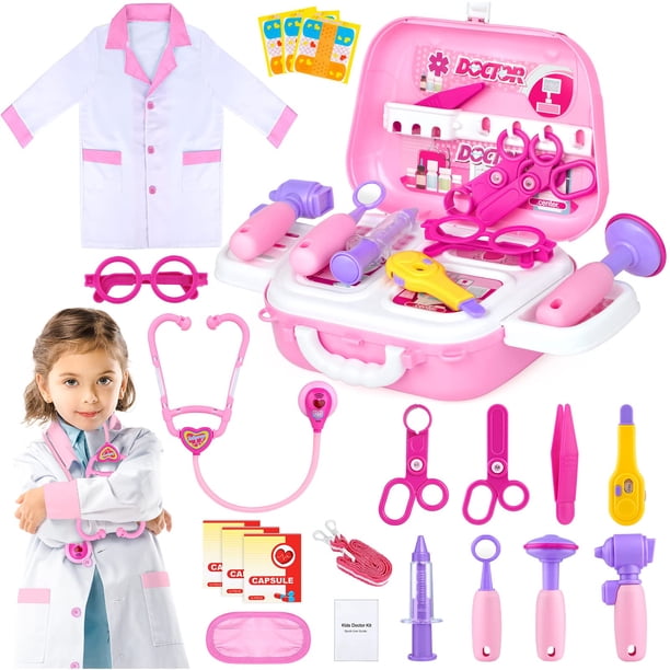 Kit de regalo médico para niños pequeños de 3 a 5 años con disfraz, 22 piezas