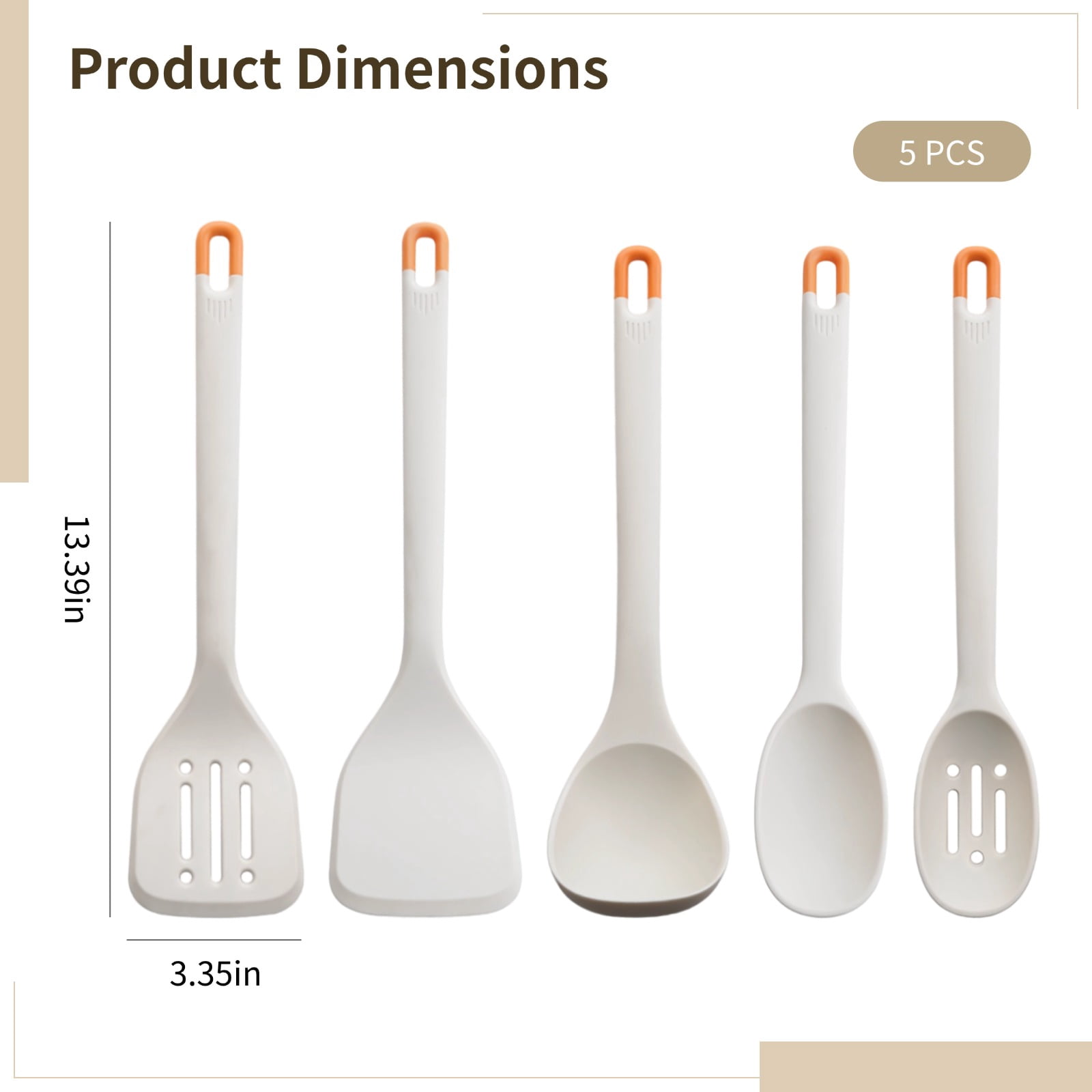 5 Pcs Silicone Cooking Utensils Set,High Heat Resistant Kitchen Utensil Set,Non-Stick Cookware Safe,BPA-Free,Ergonomic Grip Design for Everyday Culinary Needs(Grey)