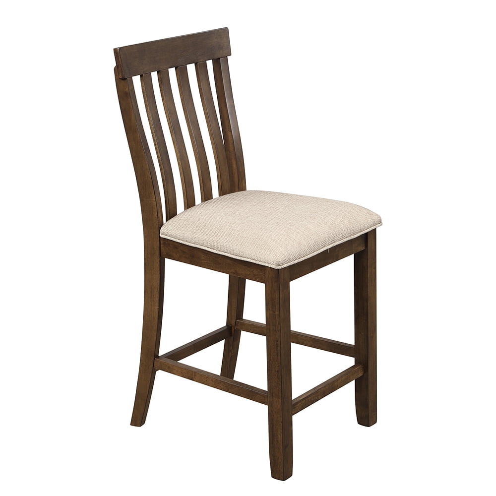 Kepooman 5Pcs Dining Sets, Transitional Style Counter Height Wood Dining Square Table & 4 Chairs with Upholstered Seat and Footrest, Yellow Oak Kepooman 5Pcs Dining Sets, Transitional Style Counter Height Wood Dining Square Table & 4 Chairs with Upholstered Seat and Footrest, Yellow Oak
