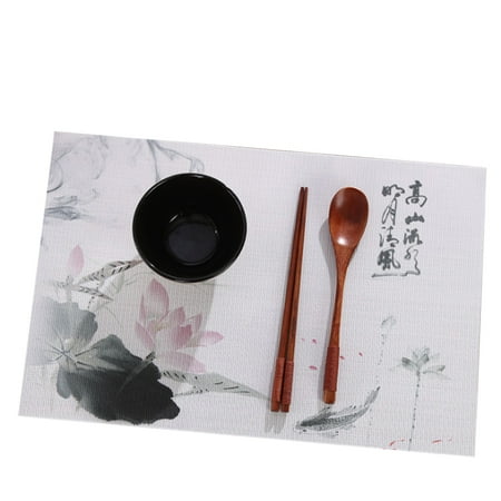 

Chinese Ink Printing Heat Resistant PVC Kitchen Dinning Placemats Tableware Bowl Dish Cup Mats Coaster Pad
