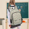 thumbnail image 7 of FORMRS Kids Backpack for School Unisex 17" Casual Bookbag Travel Daypack with Compartment Pockets, Green Wildflowers Pattern, 7 of 7