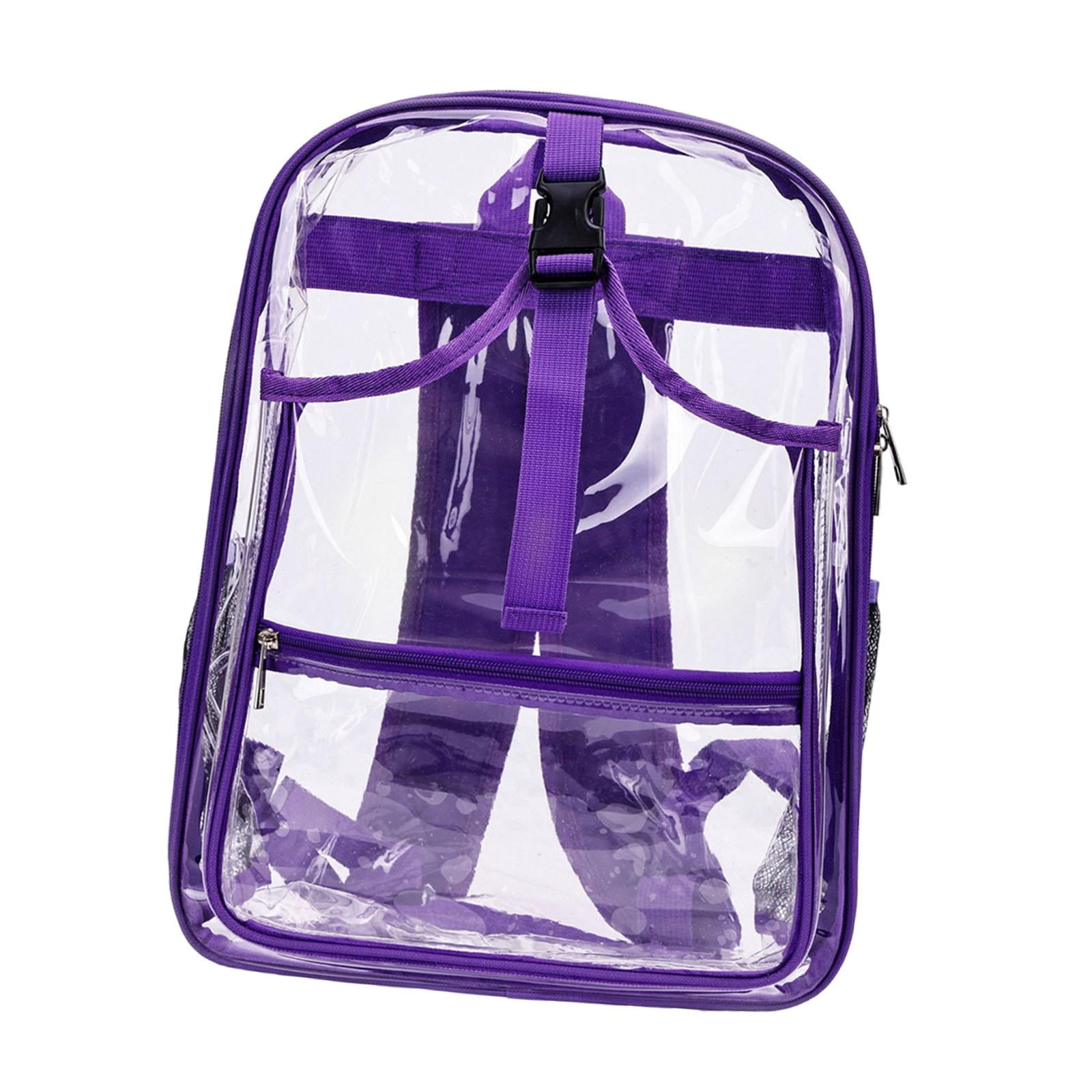 funtasica Tennis Backpack ,Racket Bags ,PVC, Lighweight Clear Large Capacity Unisex Gym Badminton Bag Tennis Rucksack for Men and Women Purple