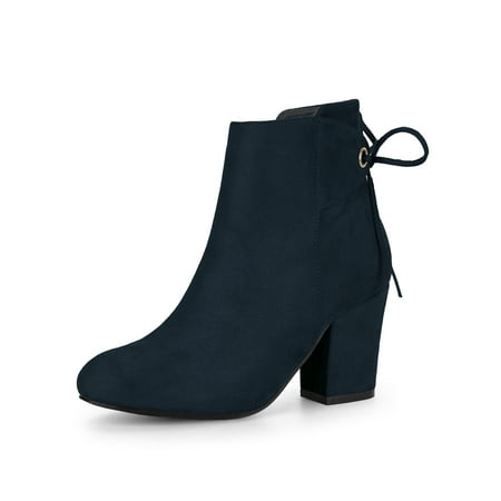 round toe block heel booties