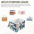 thumbnail image 6 of Yayeee Collapsible Storage Bin with Lid Fabric Closet Decorative Basket with Handles, Pink Flowers, 6 of 7