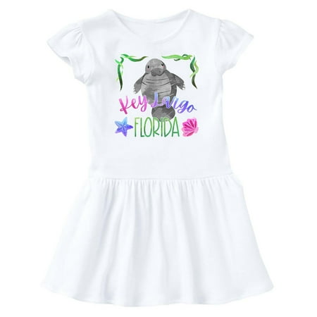 

Inktastic Key Largo Florida Cute Swimming Manatee Gift Baby Girl Dress