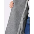 thumbnail image 7 of Women's Plus Size Notched Lapel Double Breasted Long Coat for Stylish Winter Wear 2X Grey, 7 of 7