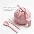 thumbnail image 6 of ACDANC 2026 New Microwave Noodle Bowl Eco Friendly Wheat Straw Ramen Bowl Safe for Health Noodle Bowl Pink for Microwave Use Ramen Soups Pasta Quick Meals Everyday Dining, 6 of 7