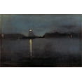 thumbnail image 2 of Whistler, James McNeill 18x13 Gold Ornate Wood Framed with Double Matting Museum Art Print Titled - Nocturne, 2 of 4