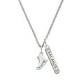 thumbnail image 1 of Delight Jewelry Silvertone 3-D White Ice Skate Silvertone Balance Bar Charm Necklace, 23", 1 of 4
